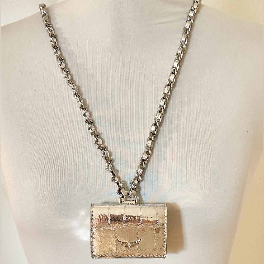 NWT Zadig & Voltaire Metallic Mini Bag with Chain